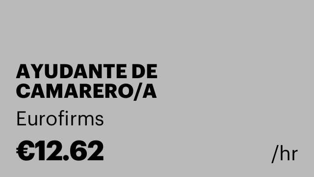 AYUDANTE DE CAMARERO/A RESTAURANTE CUBELLES (TODOS LOS FINDES)
