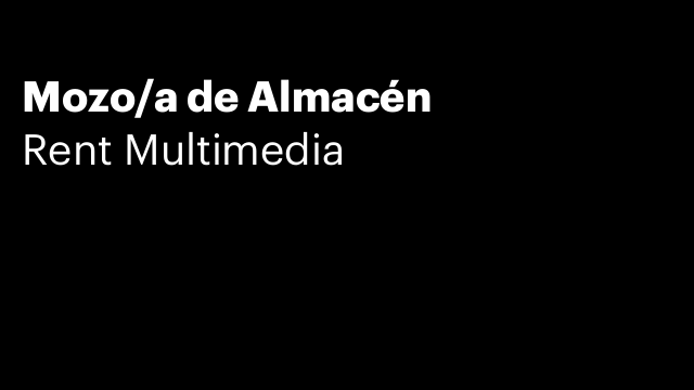 Mozo/a de Almacén