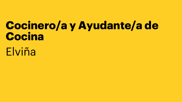 Cocinero/a y Ayudante/a de Cocina