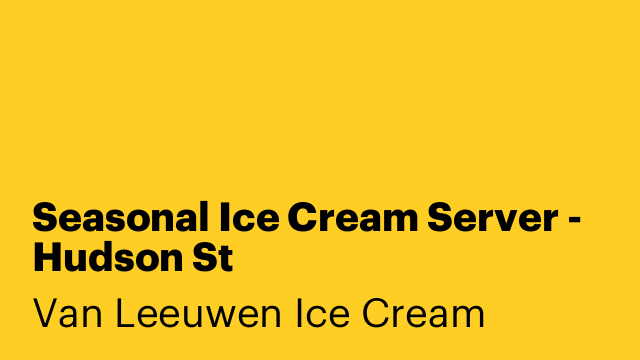Seasonal Ice Cream Server - Hudson St