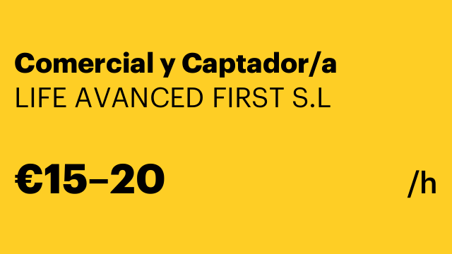 Comercial y Captador/a