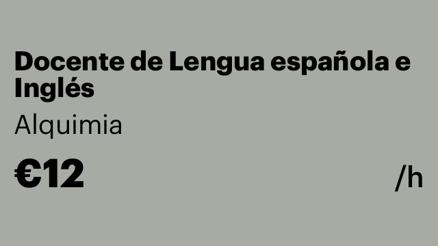Docente de Lengua española e Inglés