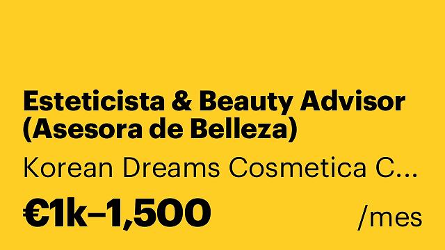 Esteticista & Beauty Advisor (Asesora de Belleza)
