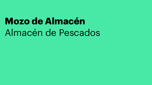 Mozo de Almacén