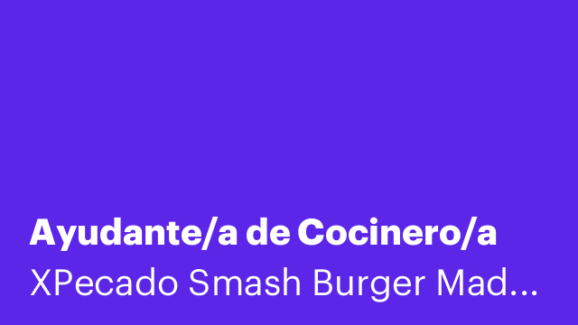 Ayudante/a de Cocinero/a