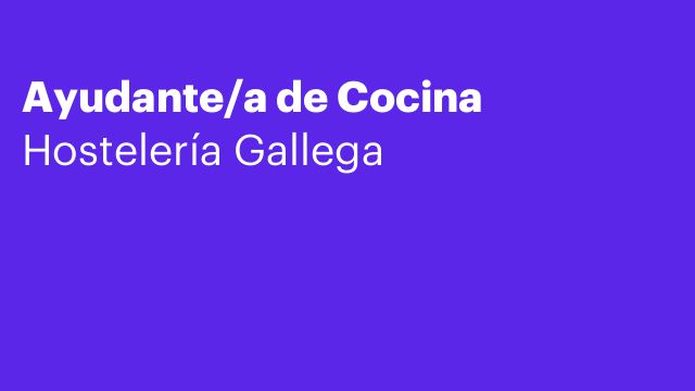 Ayudante/a de Cocina