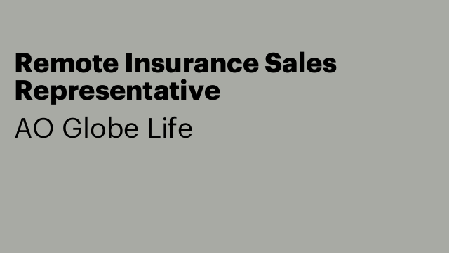 Remote Insurance Sales Representative