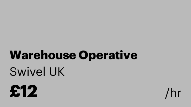 Warehouse Operative