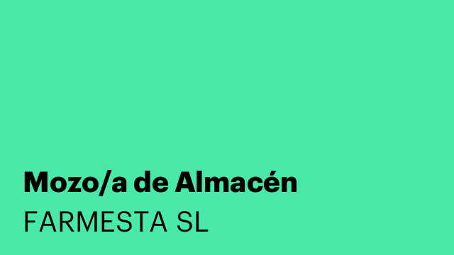 Mozo/a de Almacén