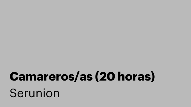 Camareros/as (20 horas)