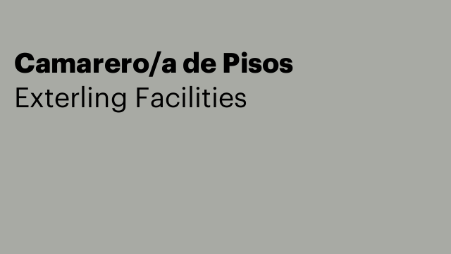 Camarero/a de Pisos
