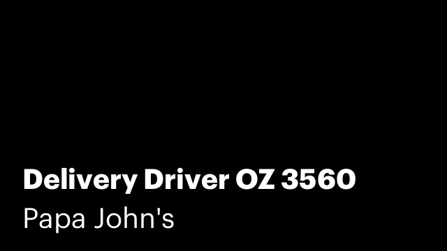 Delivery Driver OZ 3560