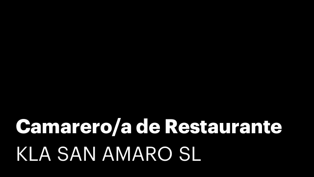 Camarero/a de Restaurante