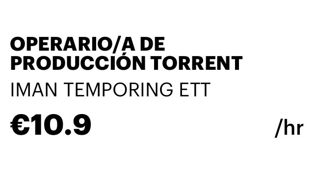 OPERARIO/A DE PRODUCCIÓN TORRENT