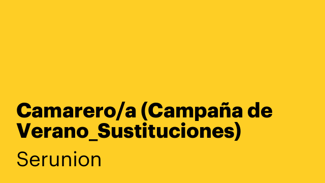 Camarero/a (Campaña de Verano_Sustituciones) [SCMRR]