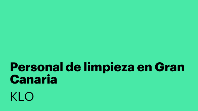Personal de limpieza en Gran Canaria