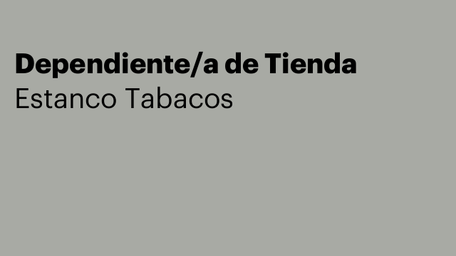 Dependiente/a de Tienda