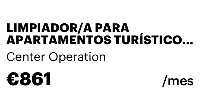 LIMPIADOR/A PARA APARTAMENTOS TURÍSTICOS EN BARCELONA.