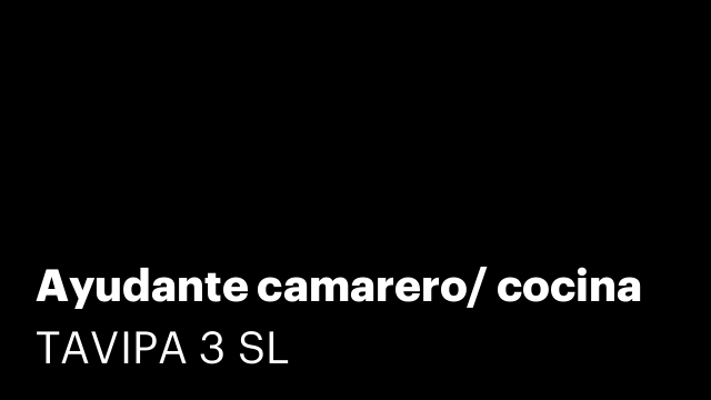 Ayudante camarero/ cocina