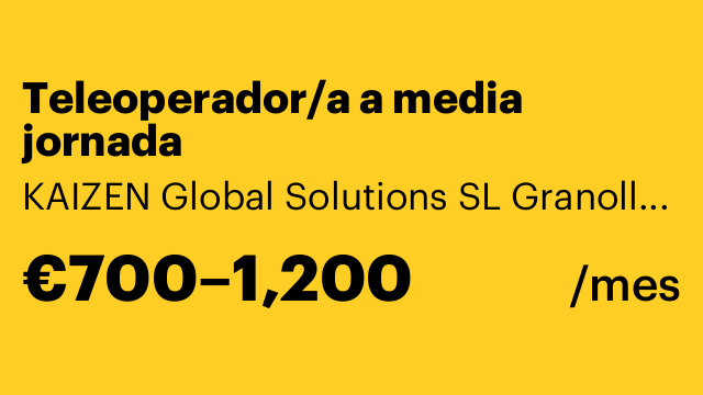 Teleoperador/a a media jornada