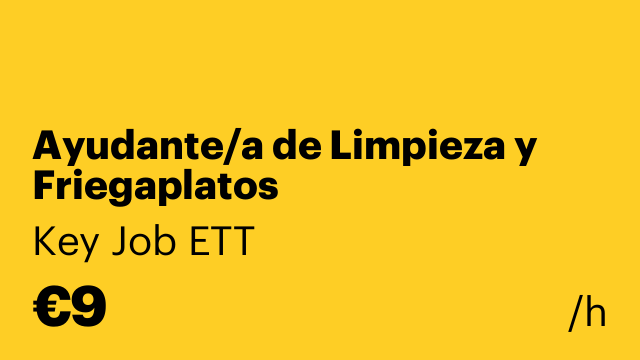 Ayudante/a de Limpieza y Friegaplatos