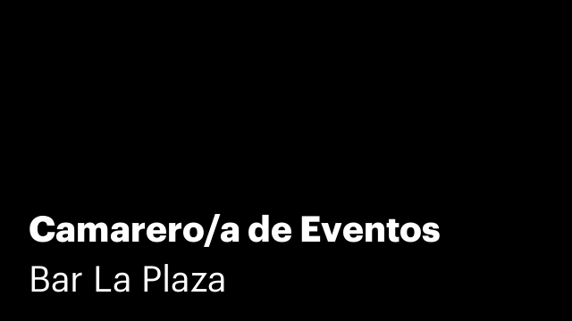 Camarero/a de Eventos
