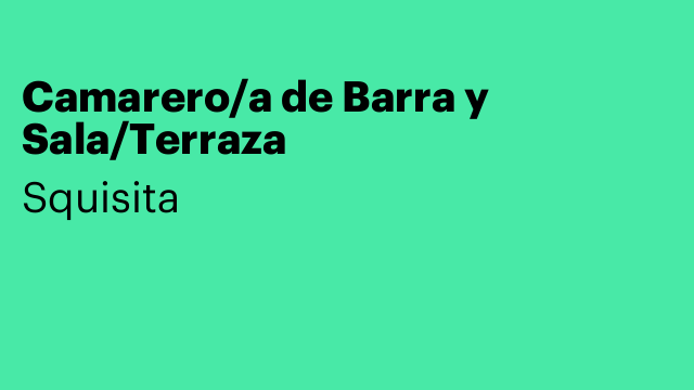 Camarero/a de Barra y Sala/Terraza