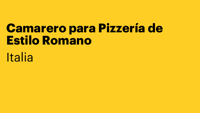 Camarero para Pizzería de Estilo Romano 🍕🇮🇹