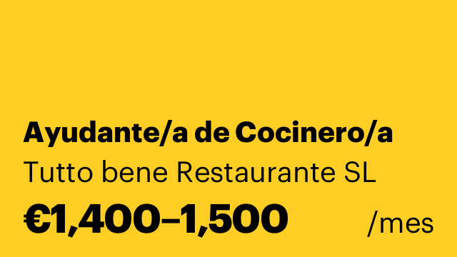 Ayudante/a de Cocinero/a
