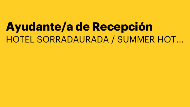 Ayudante/a de Recepción