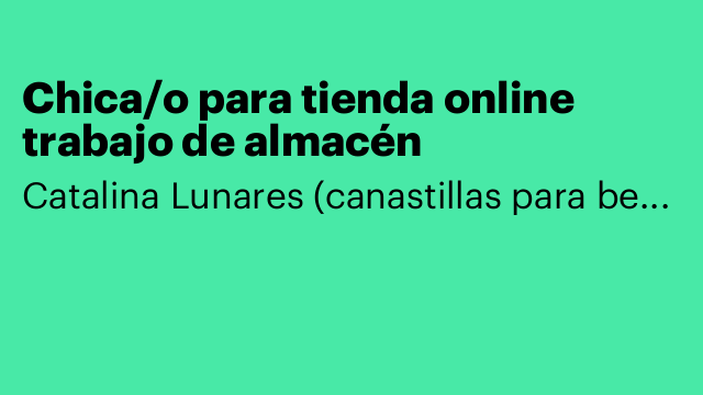 Chica/o para tienda online trabajo de almacén