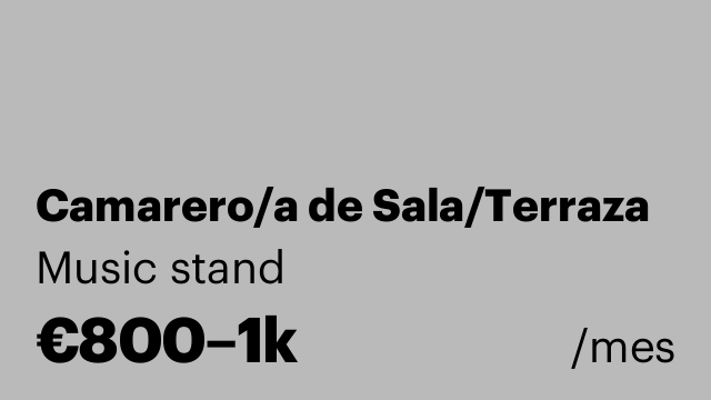 Camarero/a de Sala/Terraza