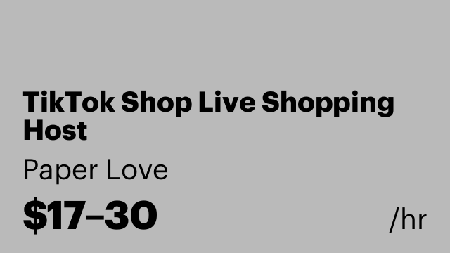 TikTok Shop Live Shopping Host
