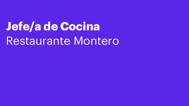 Jefe/a de Cocina