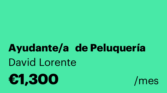Ayudante/a   de Peluquería