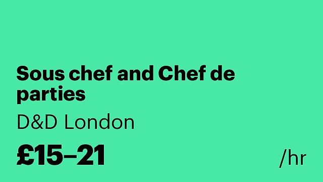 Sous chef and Chef de parties