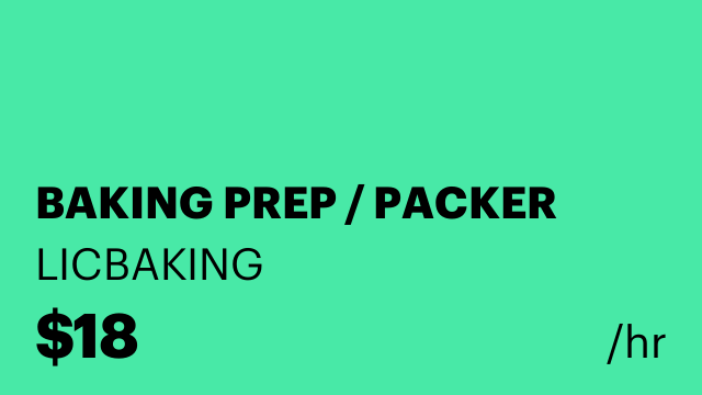 BAKING PREP / PACKER