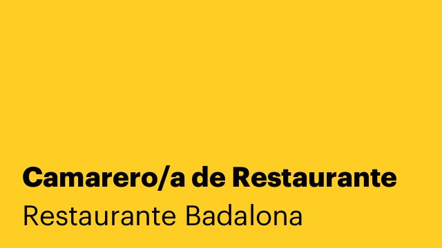 Camarero/a de Restaurante