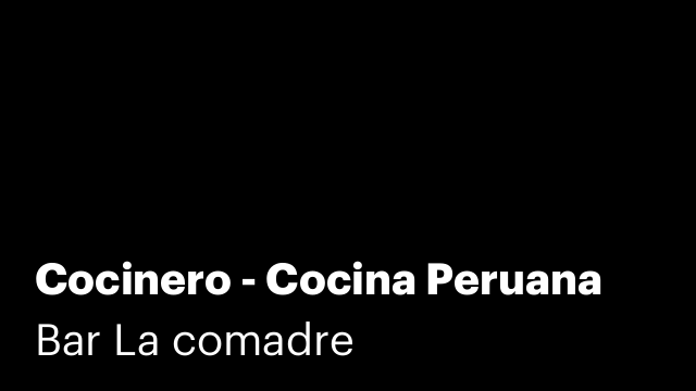 Cocinero - Cocina Peruana