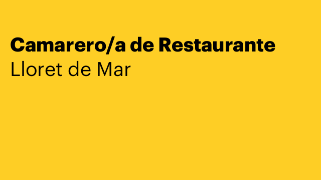 Camarero/a de Restaurante