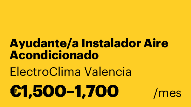 Ayudante/a Instalador Aire Acondicionado