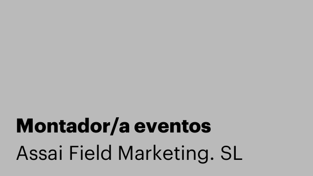 Montador/a eventos
