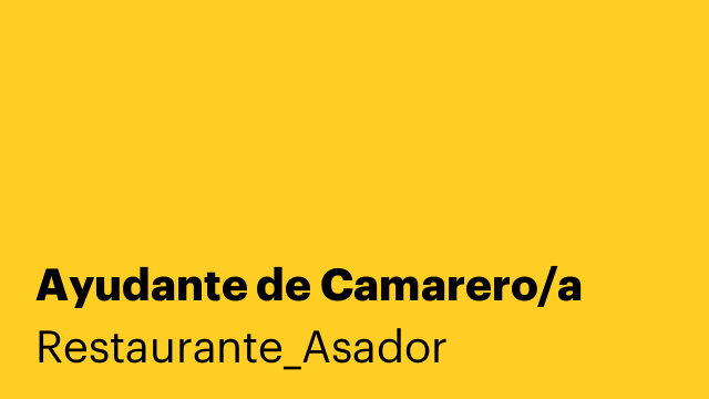 Ayudante de Camarero/a