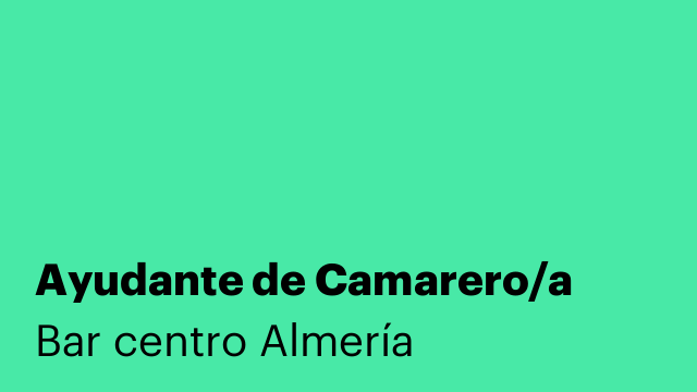Ayudante de Camarero/a