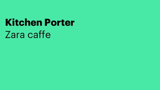 Kitchen Porter