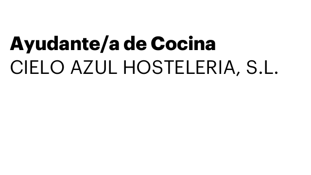 Ayudante/a de Cocina