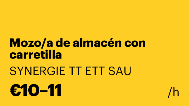 Mozo/a de almacén con carretilla