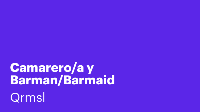 Camarero/a y Barman/Barmaid