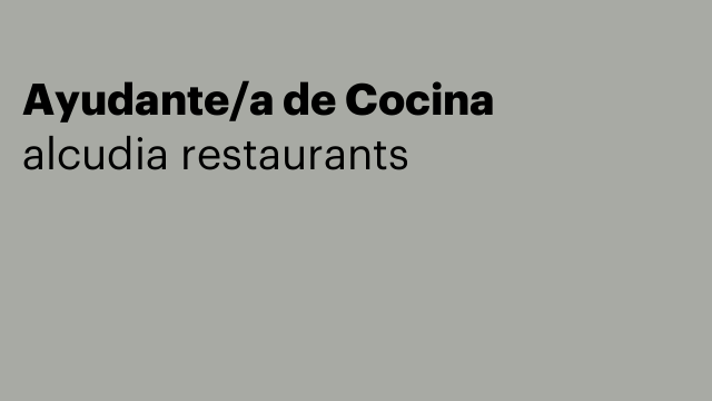 Ayudante/a de Cocina