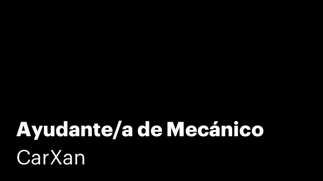 Ayudante/a de Mecánico